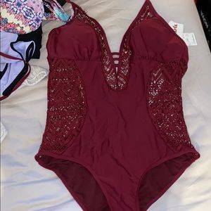 TiniBikini Burgundy One-Piece Swimsuit